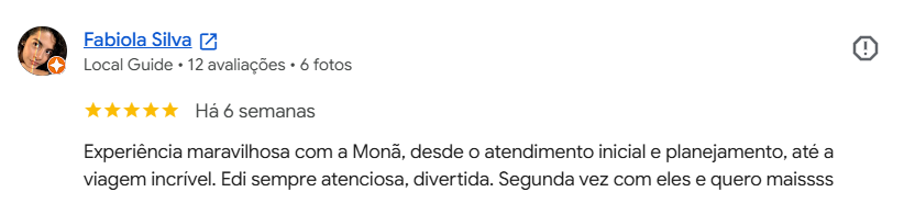 Avaliacao Google Mona Aventuras