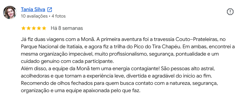 Avaliacao Google Mona Aventuras