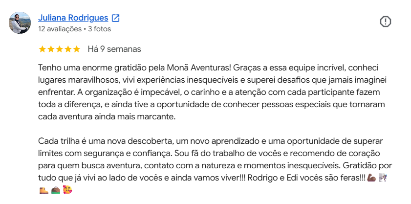 Avaliacao Google Mona Aventuras