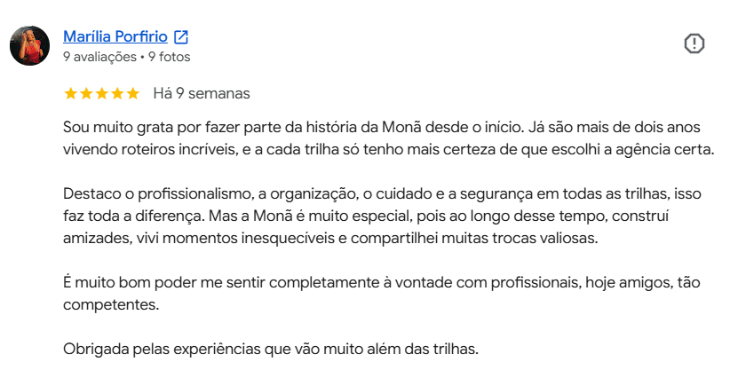 Avaliacao Google Mona Aventuras